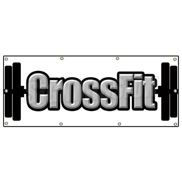 CROSSFIT BANNER SIGN core strength conditioning nutrition exercise gym